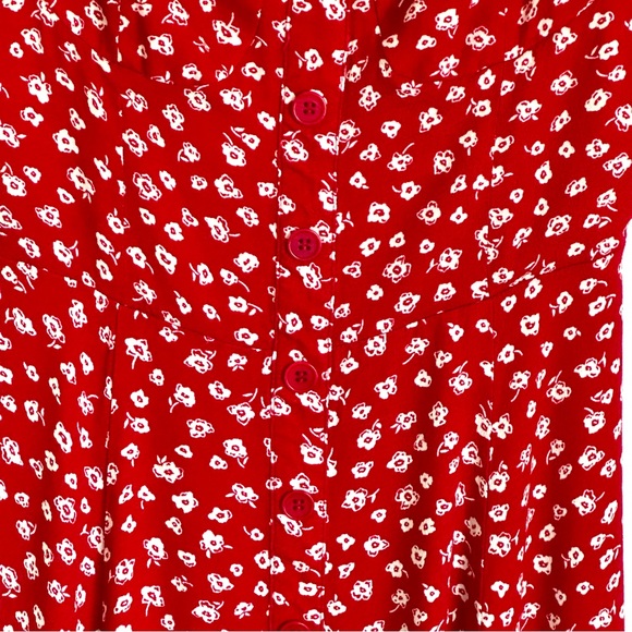 Reformation Red Floral Mini Dress - Picture 3 of 11